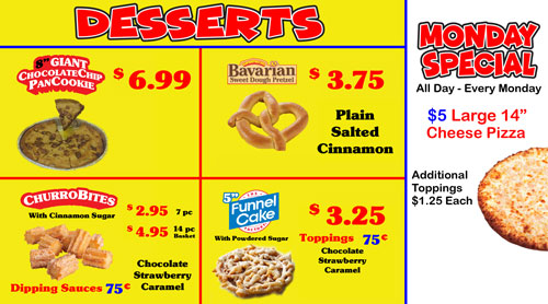 Rocky's Pizzeria Menu