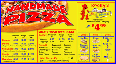 Rocky's Pizzeria Menu